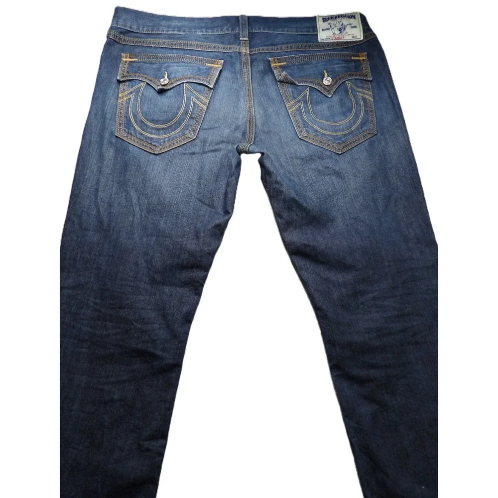 VTG Y2K True Religion World Tour Men 42 Section Straight USA Flap Pocket Jeans